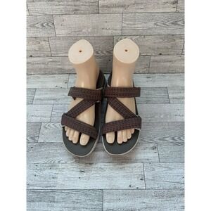 Dansko Shoes Womens Size‎ 37 Brown Red Strappy Slip On Sandals Comfort Walking